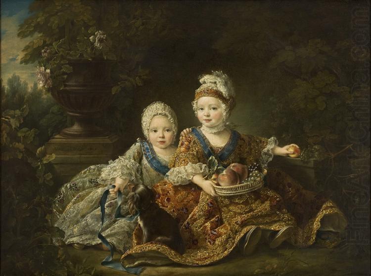 Francois-Hubert Drouais The Duke of Berry and the Count of Provence at the Time of Their Childhood china oil painting image